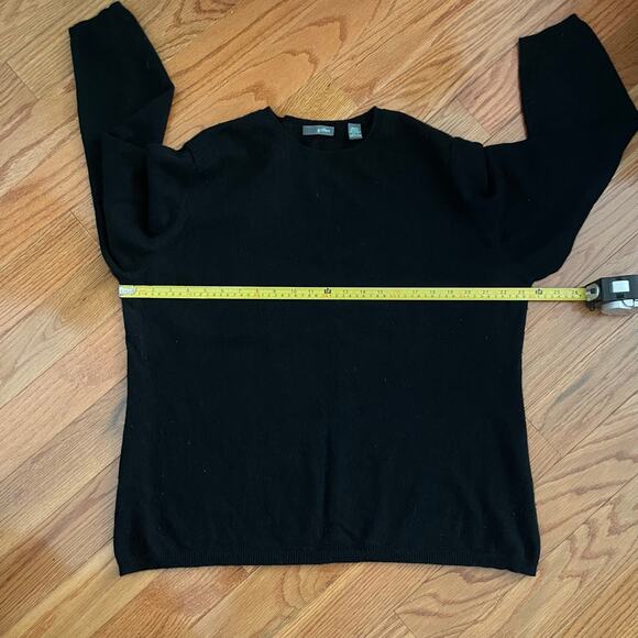 Griffen Cashmere Crewneck Sweater Womens 1X Black Long Sleeves Minimalist Casual - Picture 5 of 6